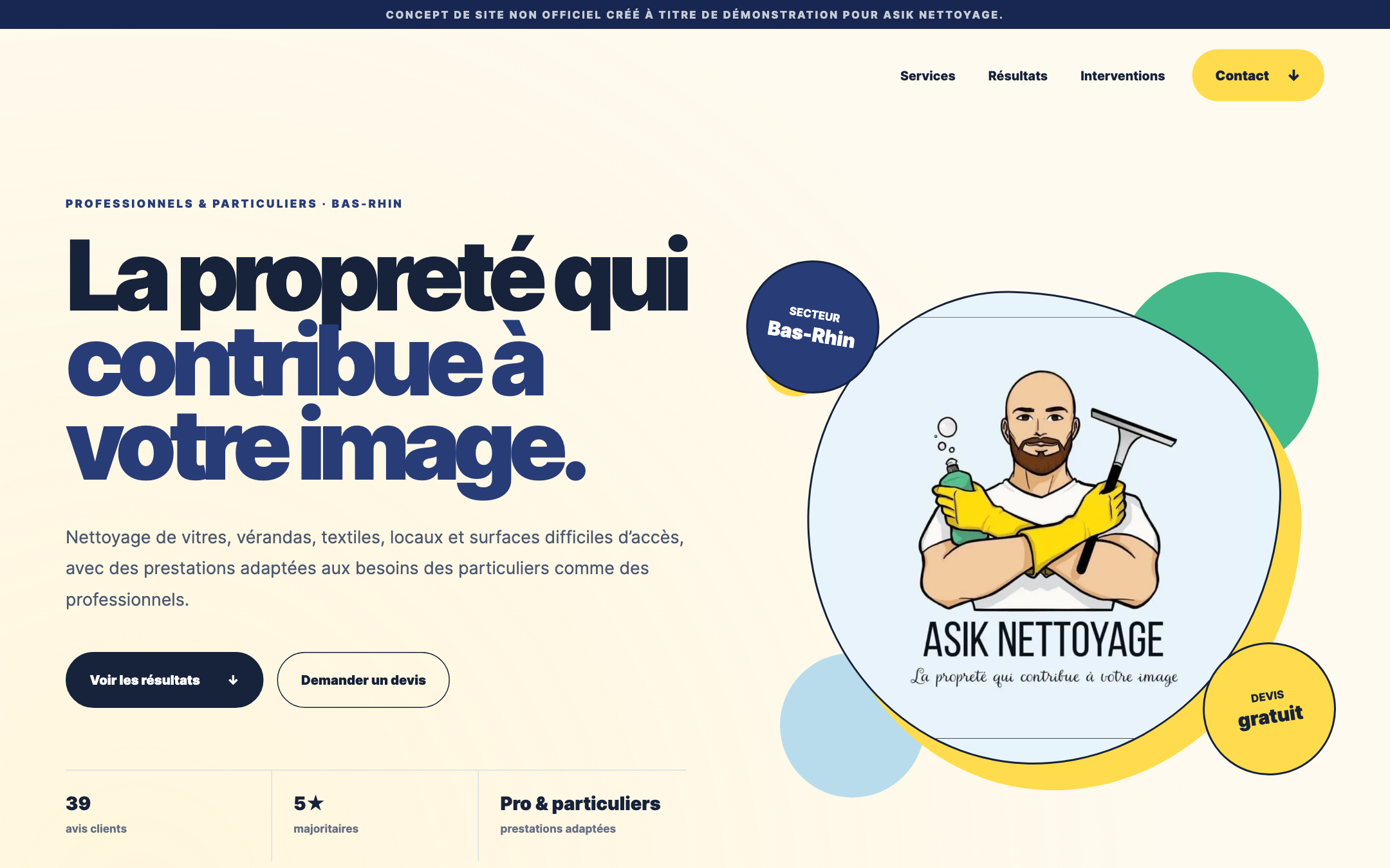 Aperçu d’un système de gestion des demandes clients ASIK Nettoyage